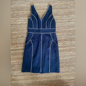 Blue and white formal dress